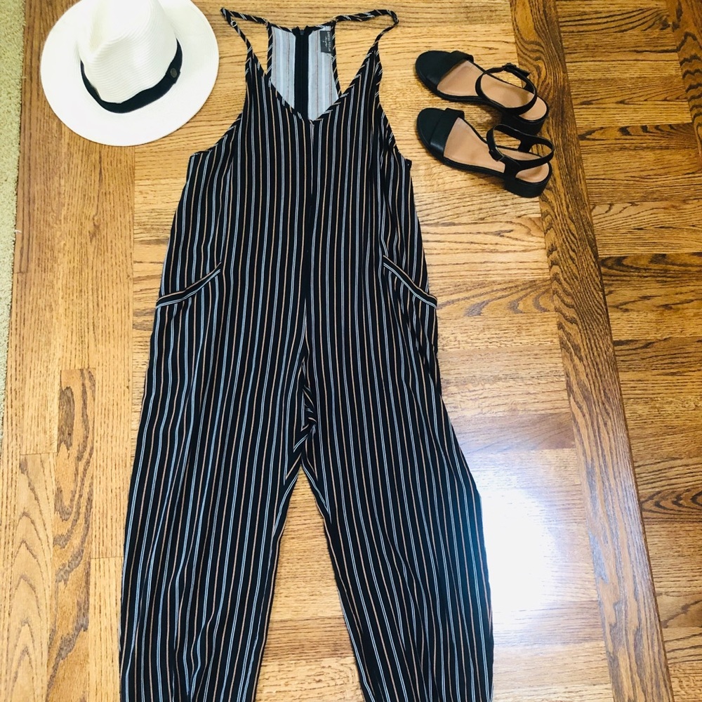 Black striped jumpsuit Vici